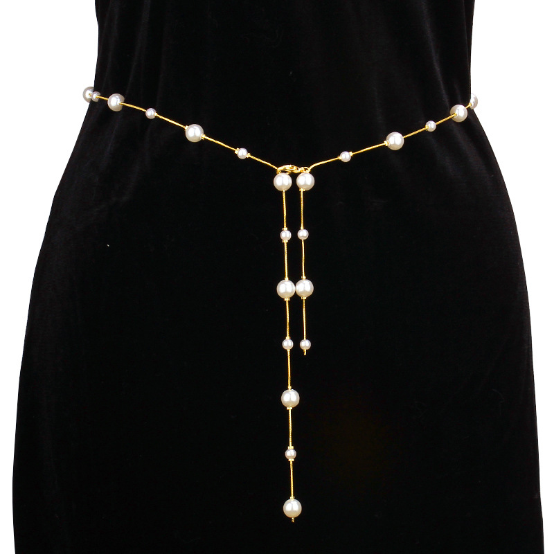 Body Jewelry Dress - Dainty Long Tassel Pearl Waist Chain