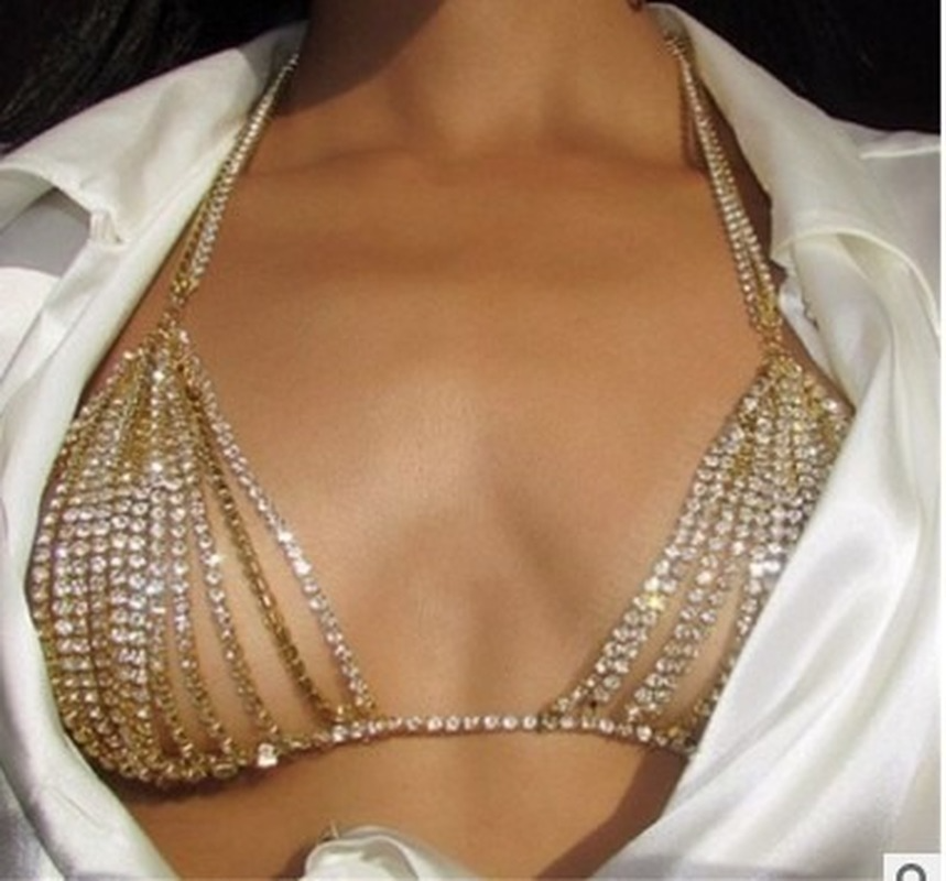 Body Jewelry Dress - Summer Sexy Shiny Crystal Rhinestone Bra