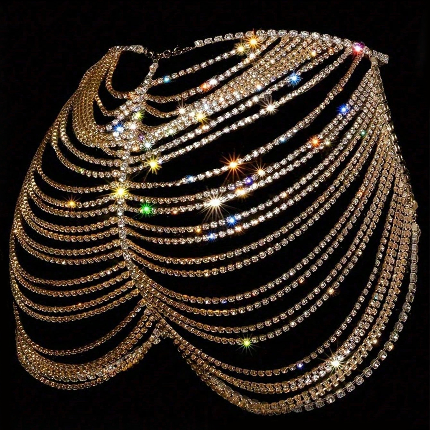 1pcSexy Fashionable Rhinestone - Body Jewelry Dress ulasan dan harga