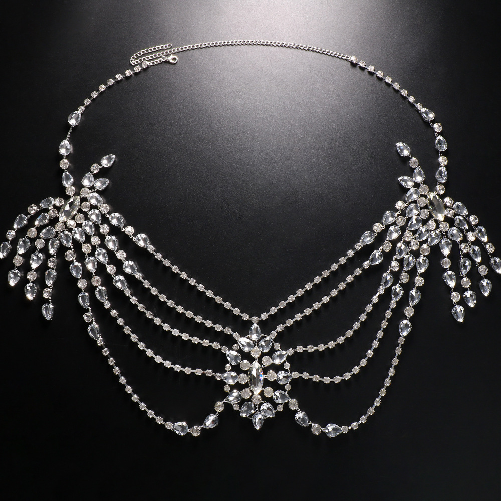 Boho Crystal Bridal Shoulder C - Body Jewelry Dress ulasan dan harga