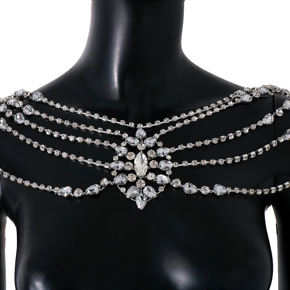 Boho Crystal Bridal Shoulder C - Body Jewelry Dress ulasan dan harga
