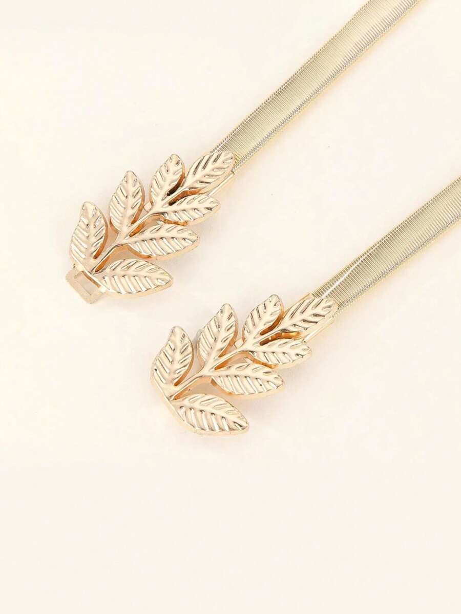 Ellevyn 1pc Women Silver Leaf  - Body Jewelry Dress ulasan dan harga