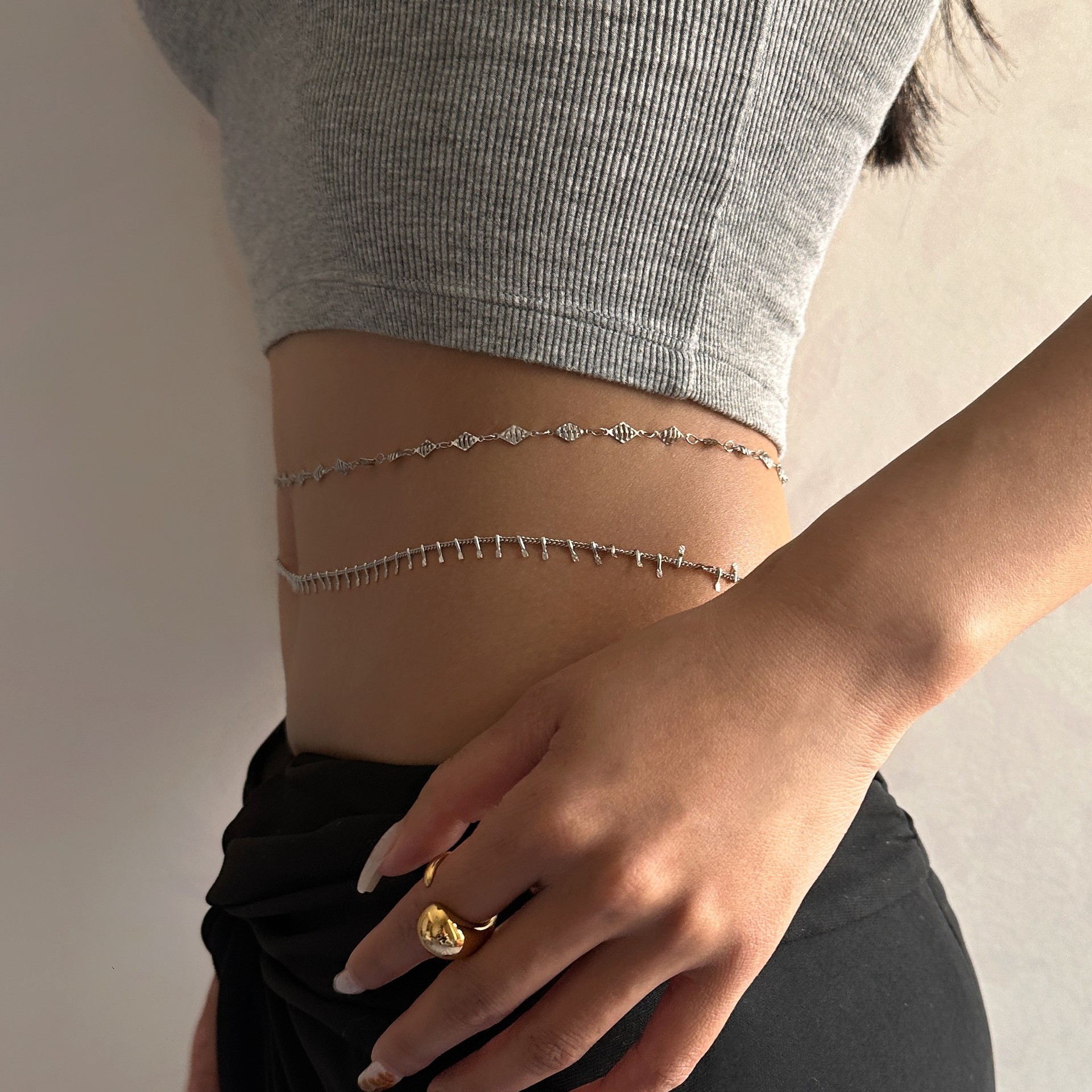 Punk Round Stainless Steel Wai - Body Jewelry Dress ulasan dan harga