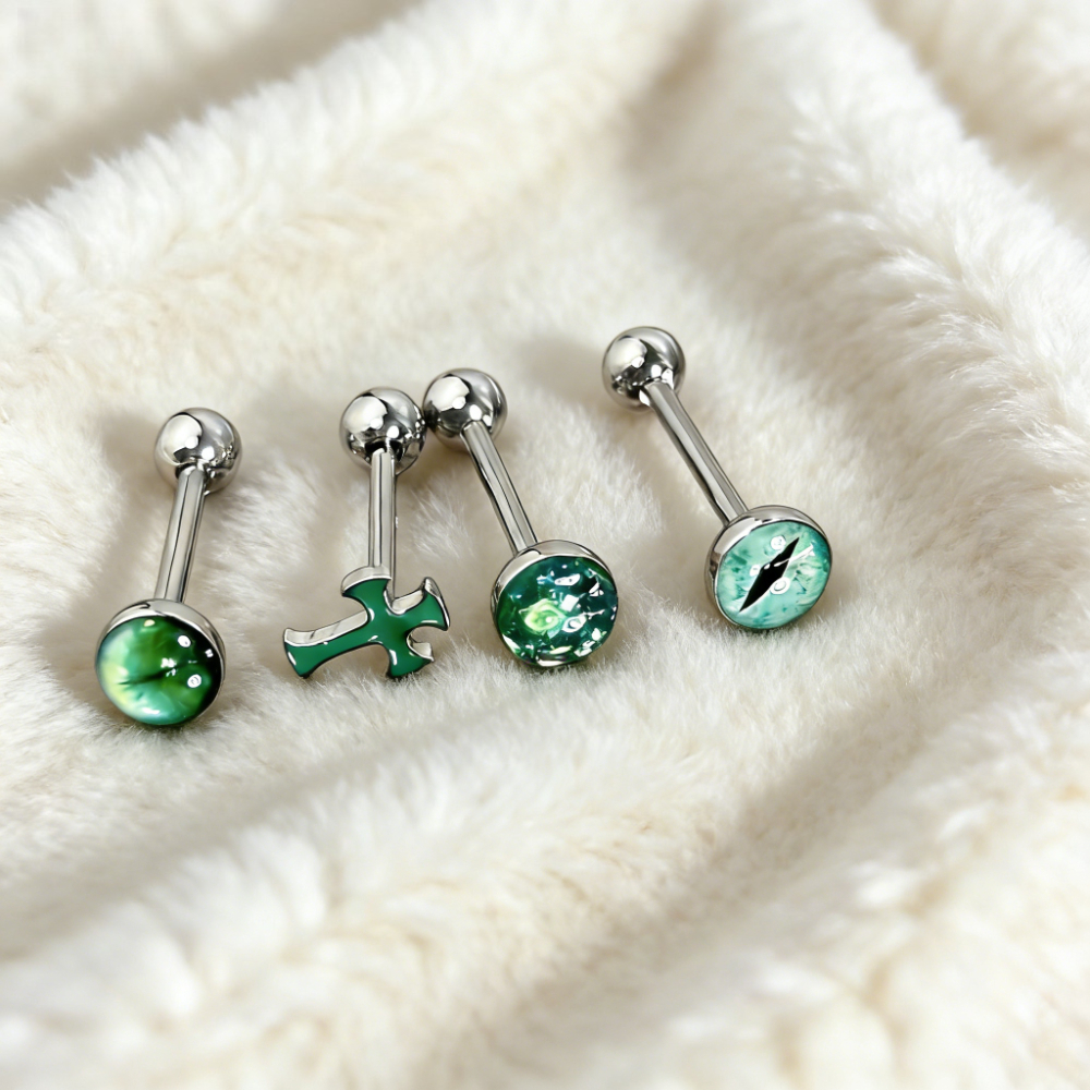 1Pc High-Quality Trendy Green  - Body Piercing Quality Jewelry ulasan dan harga
