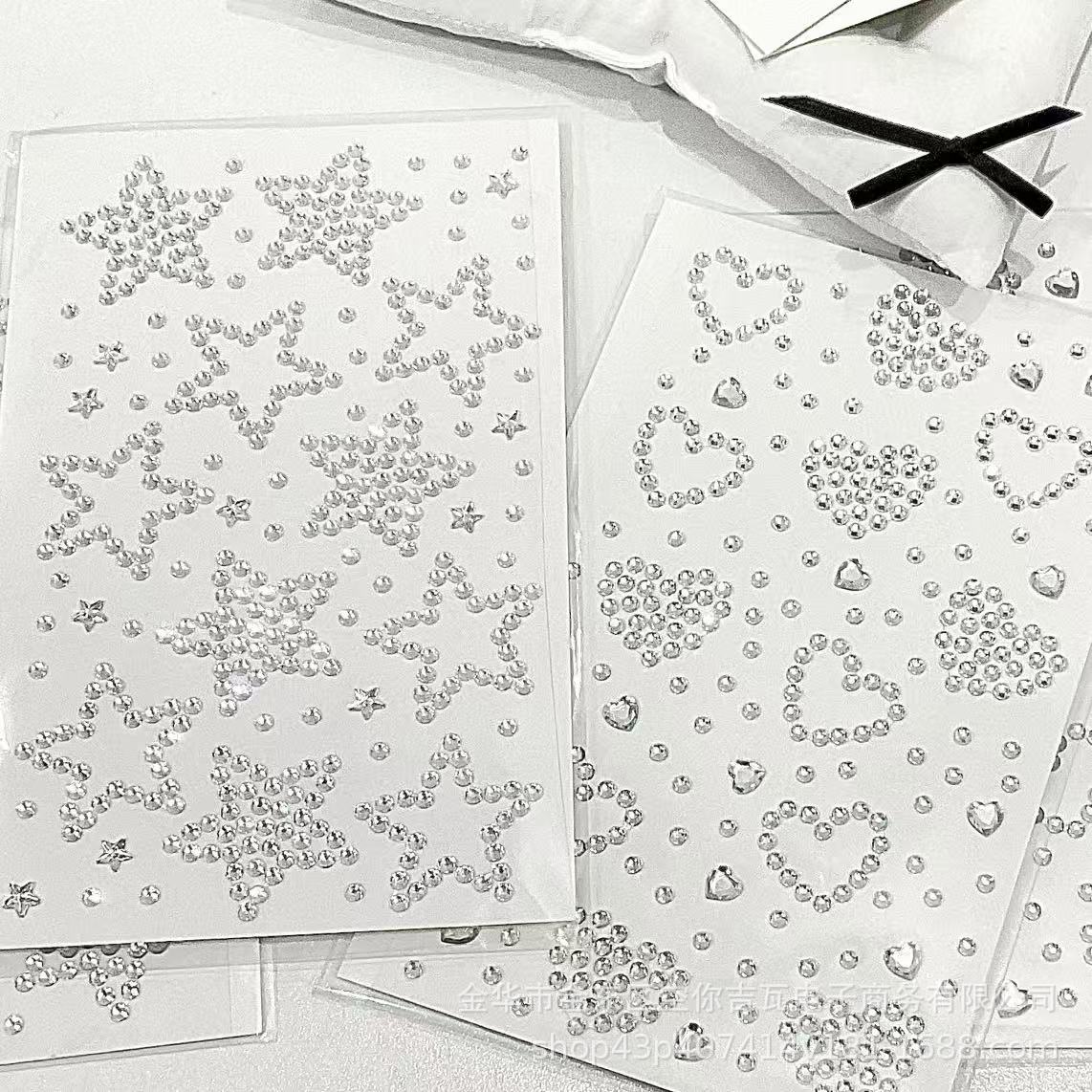 Silver Star Heart Rhinestone S - Star Flat Back ulasan dan harga