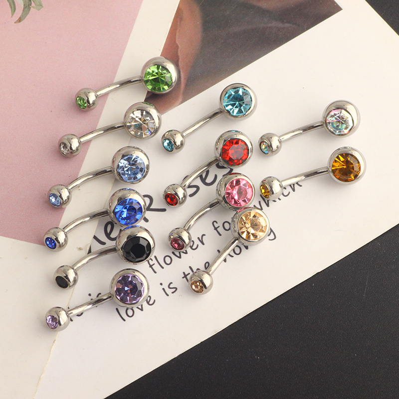 G23 Titanium Double Gem belly  - Body Piercing Quality Jewelry ulasan dan harga