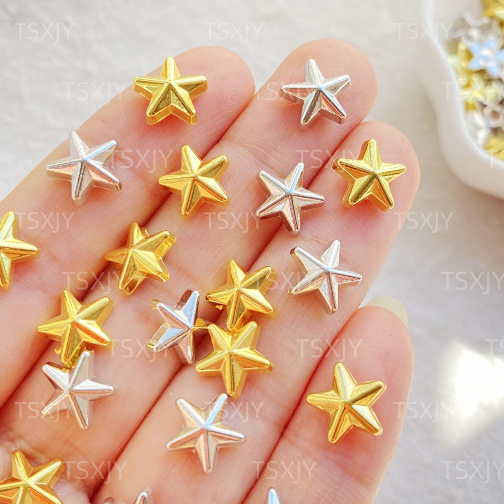 50pcs New Cute  Resin Mini Gol - Star Flat Back ulasan dan harga
